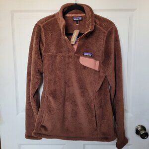 Patagonia Women Re-Tool Snap-T Pullover Moccasin Brown Large New